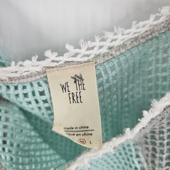 Free people swim cover medium large half sleeve short net teal vacation pool - Picture 4 of 4